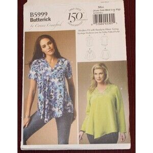 Misses Women Shirt Top Pullover Sewing Pattern Butterick B5999, XS to XL